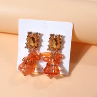 Vintage Style Roman Style Rectangle Alloy Three-dimensional Inlay Acrylic Women's Drop Earrings sku image 4