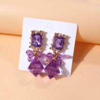 Vintage Style Roman Style Rectangle Alloy Three-dimensional Inlay Acrylic Women's Drop Earrings sku image 6