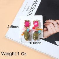 Vintage Style Streetwear Square Alloy Three-dimensional Inlay Acrylic Women's Drop Earrings main image 3