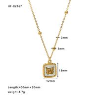 304 Stainless Steel 18K Gold Plated Streetwear Plating Heart Shape Butterfly Shell Pendant Necklace sku image 10