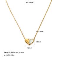 304 Stainless Steel 18K Gold Plated Streetwear Plating Heart Shape Butterfly Shell Pendant Necklace sku image 2