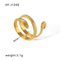 Stainless Steel 18K Gold Plated Ethnic Style Streetwear Plating Geometric Natural Stone Open Ring sku image 34