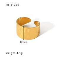 Stainless Steel 18K Gold Plated Ethnic Style Streetwear Plating Geometric Natural Stone Open Ring sku image 35