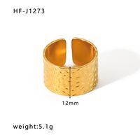 Stainless Steel 18K Gold Plated Ethnic Style Streetwear Plating Geometric Natural Stone Open Ring sku image 42