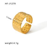 Stainless Steel 18K Gold Plated Ethnic Style Streetwear Plating Geometric Natural Stone Open Ring sku image 43