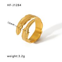 Stainless Steel 18K Gold Plated Ethnic Style Streetwear Plating Geometric Natural Stone Open Ring sku image 8