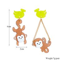 Cartoon Style Cute Monkey Banana Arylic Women's Drop Earrings main image 2