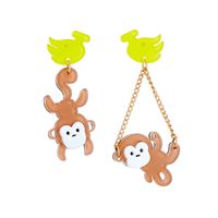 Cartoon Style Cute Monkey Banana Arylic Women's Drop Earrings main image 3