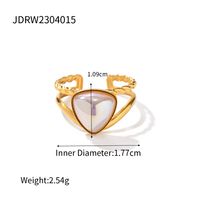 Wholesale Ig Style Star Oval Heart Shape Stainless Steel Inlay 18k Gold Plated Pearl Rings Earrings sku image 1