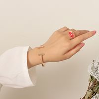 Titanium&stainless Steel Fashion Geometric Bracelet  (rose Alloy) Nhok0433-rose-alloy sku image 3