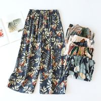 Pantalones Cortos Informales Estampados De Flores De Estilo Japonés Para Mujer main image 4