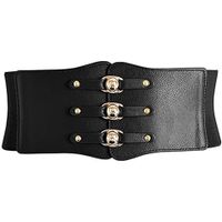 Vintage Style Solid Color Pu Leather Plastic Women's Leather Belts sku image 2