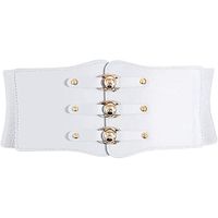 Vintage Style Solid Color Pu Leather Plastic Women's Leather Belts sku image 3