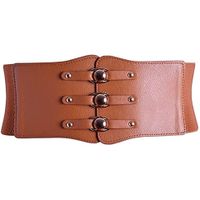 Vintage Style Solid Color Pu Leather Plastic Women's Leather Belts sku image 4