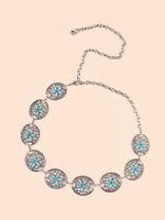 Wholesale Jewelry Retro Ethnic Style Geometric Metal Turquoise Waist Chain sku image 2