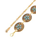 Wholesale Jewelry Retro Ethnic Style Geometric Metal Turquoise Waist Chain main image 5