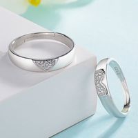 Elegant Simple Style Classic Style Heart Shape Copper Plating Inlay Zircon Open Ring main image 1