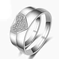 Elegant Simple Style Classic Style Heart Shape Copper Plating Inlay Zircon Open Ring main image 4