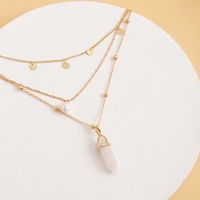 Streetwear Geometric Artificial Crystal Imitation Pearl Copper Plating Women's Layered Necklaces main image 6