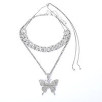 Hip-hop Exaggerated Butterfly Alloy Plating Inlay Rhinestones Women's Sweater Chain main image 3