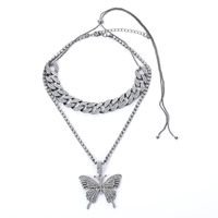 Hip-hop Exaggerated Butterfly Alloy Plating Inlay Rhinestones Women's Sweater Chain sku image 4