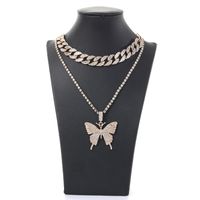 Hip-hop Exaggerated Butterfly Alloy Plating Inlay Rhinestones Women's Sweater Chain main image 6