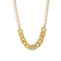 Hip-hop Simple Style Solid Color Alloy Pearl Plating 18k Gold Plated Women's Necklace main image 2