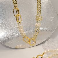 Hip-hop Simple Style Solid Color Alloy Pearl Plating 18k Gold Plated Women's Necklace main image 5