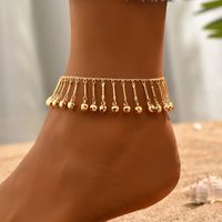Wholesale Jewelry Retro Vacation Beach Bell Copper 18k Gold Plated Anklet sku image 1