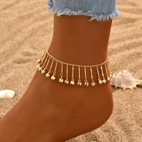 Wholesale Jewelry Retro Vacation Beach Bell Copper 18k Gold Plated Anklet main image 1