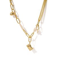Hip-hop Simple Style Solid Color Alloy Pearl Plating 18k Gold Plated Women's Necklace sku image 3