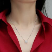 S925 Silver Necklace Moissanite Little Star Pendant Fashion Short Necklace Accessories Gift Source In Stock Wholesale main image 3