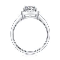 Style Simple Carré Argent Sterling Incruster Moissanite Anneaux main image 3