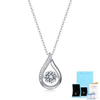 Simple Style Round Sterling Silver Inlay Moissanite Pendant Necklace sku image 4