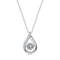Style Simple Rond Argent Sterling Incruster Moissanite Pendentif sku image 2