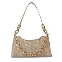 Women's Medium Spring&summer Pu Leather Straw Streetwear Underarm Bag sku image 1