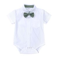 British Style Solid Color Cotton Boys Clothing Sets main image 4