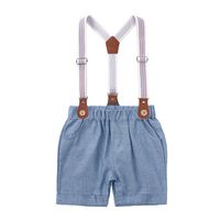 British Style Solid Color Cotton Boys Clothing Sets main image 3