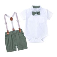 British Style Solid Color Cotton Boys Clothing Sets sku image 9
