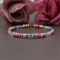 Romantic Simple Style Love Artificial Crystal Soft Clay Beaded Women's Bracelets main image 7