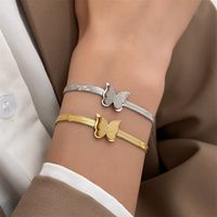 Vintage Style Simple Style Butterfly Stainless Steel Plating 14k Gold Plated Women's Bracelets main image 1