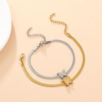 Vintage Style Simple Style Butterfly Stainless Steel Plating 14k Gold Plated Women's Bracelets main image 4