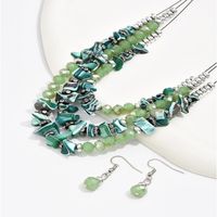 Elegant Irregular Resin Stainless Steel Plastic Crystal Wholesale Earrings Necklace main image 5