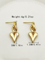 1 Pair IG Style Heart Shape Plating 304 Stainless Steel 14K Gold Plated Drop Earrings main image 2