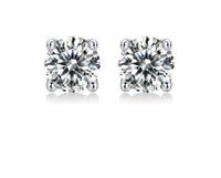 1 Pair Sweet Geometric Sterling Silver Plating Inlay Moissanite Ear Studs sku image 1