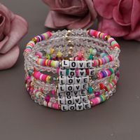 Romantic Simple Style Love Artificial Crystal Soft Clay Beaded Women's Bracelets main image 1