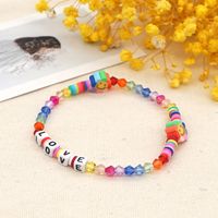 Romantic Simple Style Love Artificial Crystal Soft Clay Beaded Women's Bracelets sku image 2