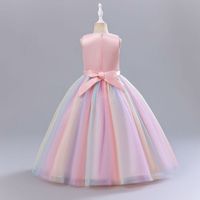Princess Romantic Colorful Flower Pearl Polyester Girls Dresses main image 8