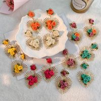 Sweet Flower Alloy Cloth Handmade Women's Drop Earrings main image 1