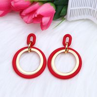 Exaggerated Circle Arylic Patchwork Women's Drop Earrings main image 5